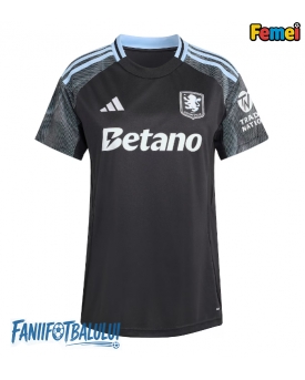 Aston Villa Tricou Fotbal Replică 2025-26 Femei Deplasare